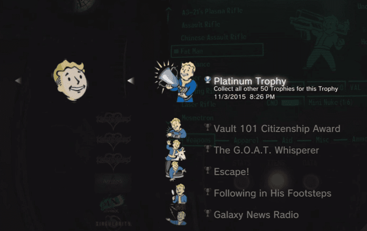 Fallout New Vegas platinum trophy