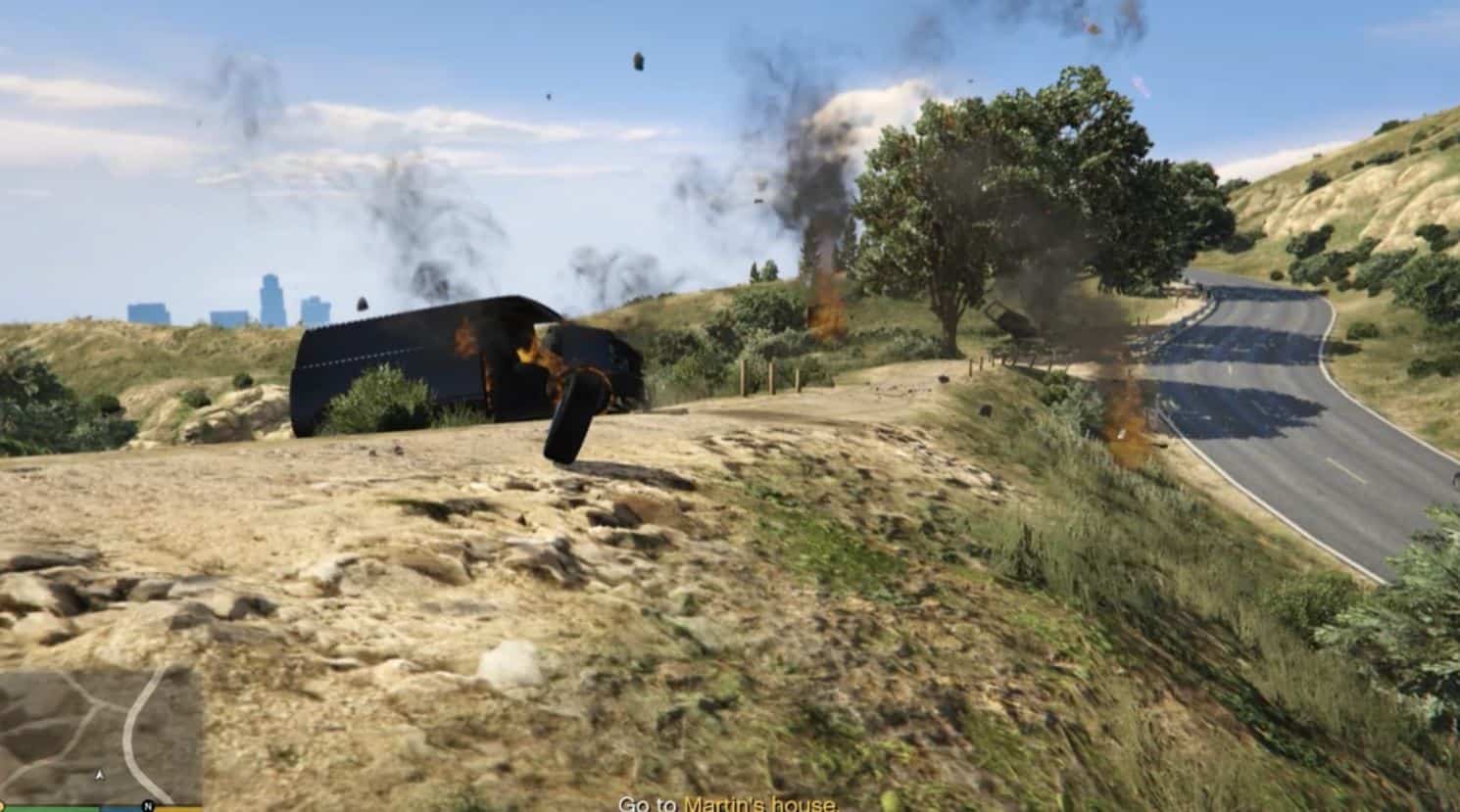 Caida Libre GTAV Van Destroyed